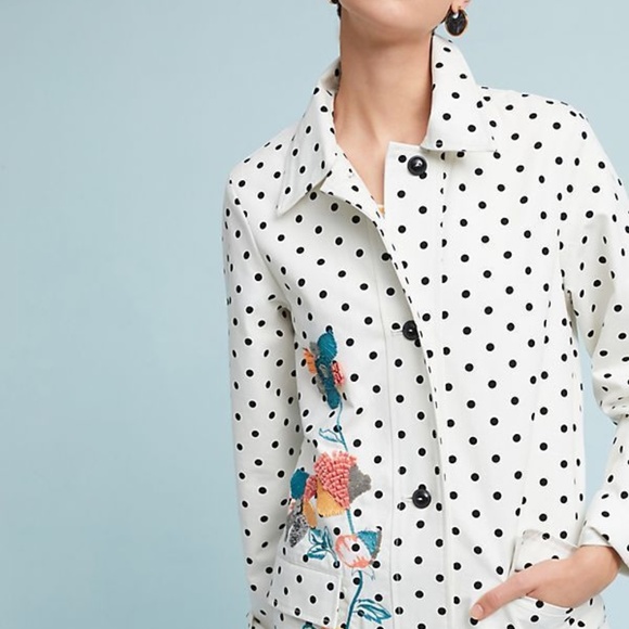 Anthropologie Polka Dot Peacoat nwt - Picture 7 of 9